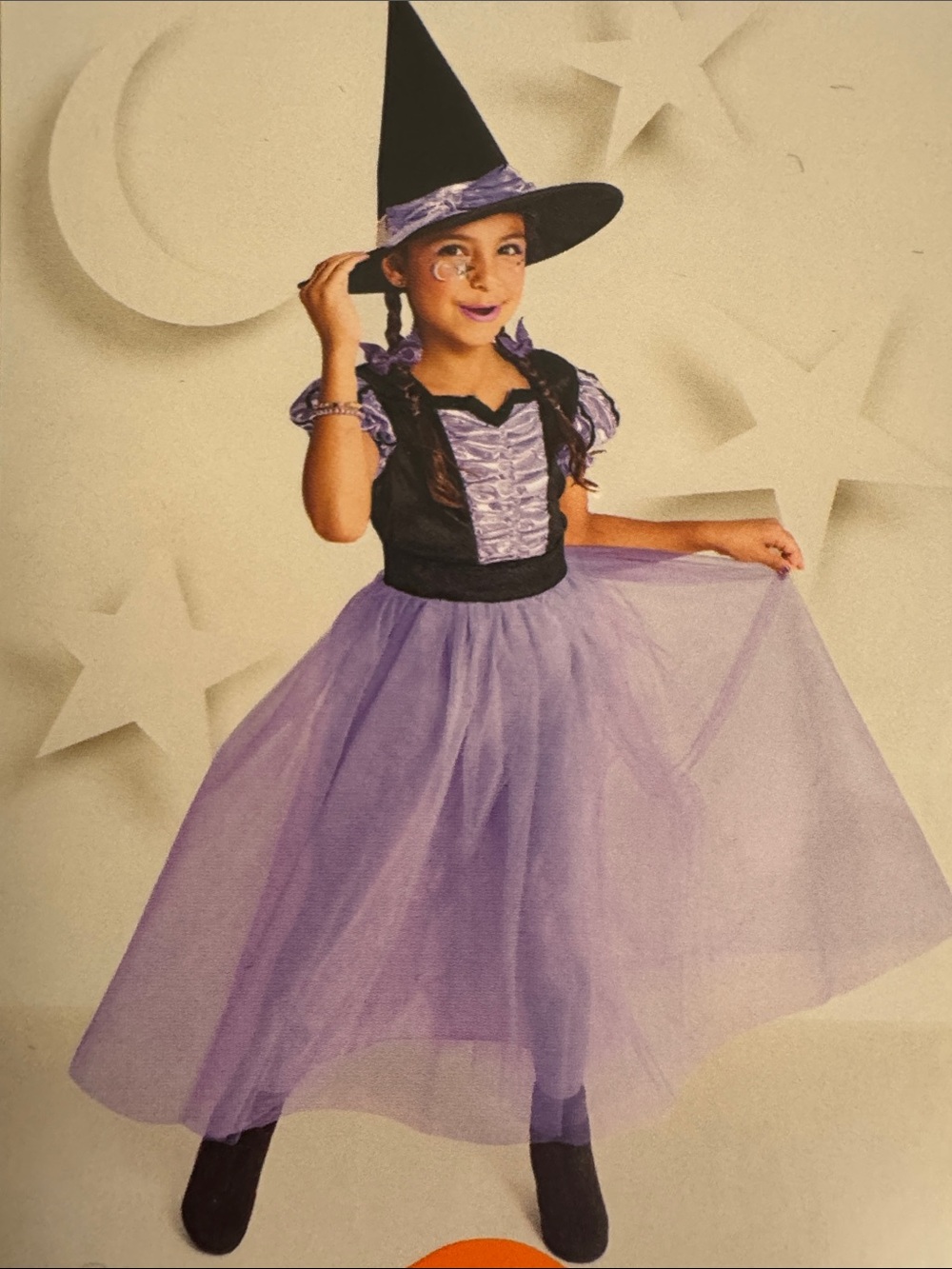 HYDE and EEK! Sz L Girls  Fancy Witch Costume with Black Hat Halloween